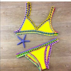 Yellow Crochet Bikini π